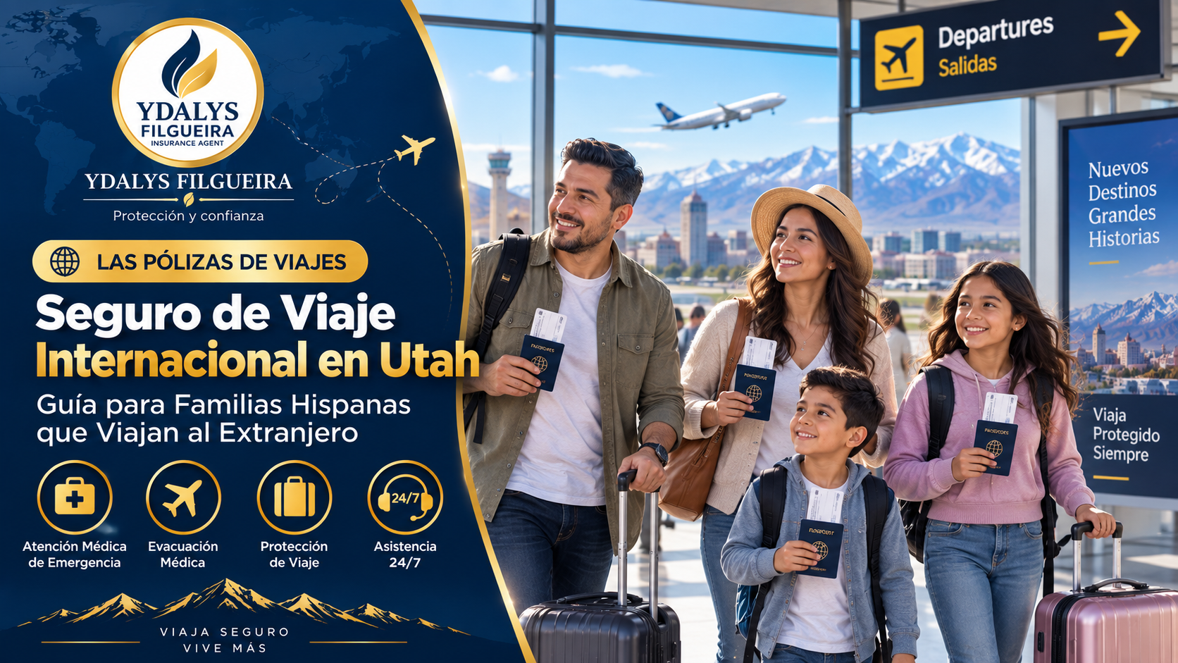 Seguro de viaje internacional en Utah para familias hispanas